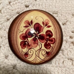 Olive wood peace pin from Israel Vintage